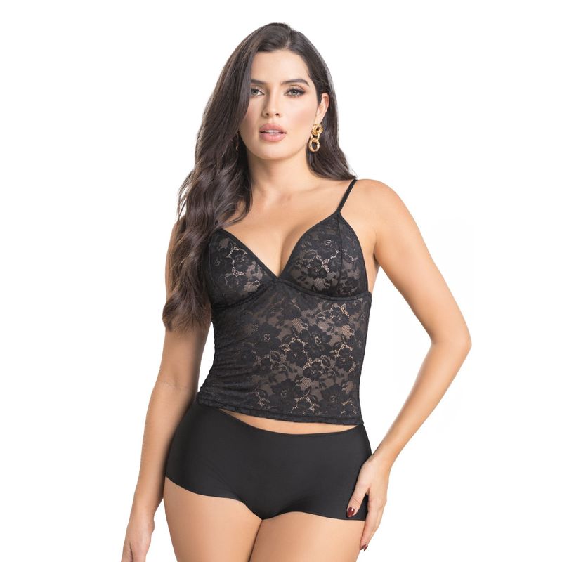 FORMAS INTIMAS - Pijama Mujer Negro Fi 2549