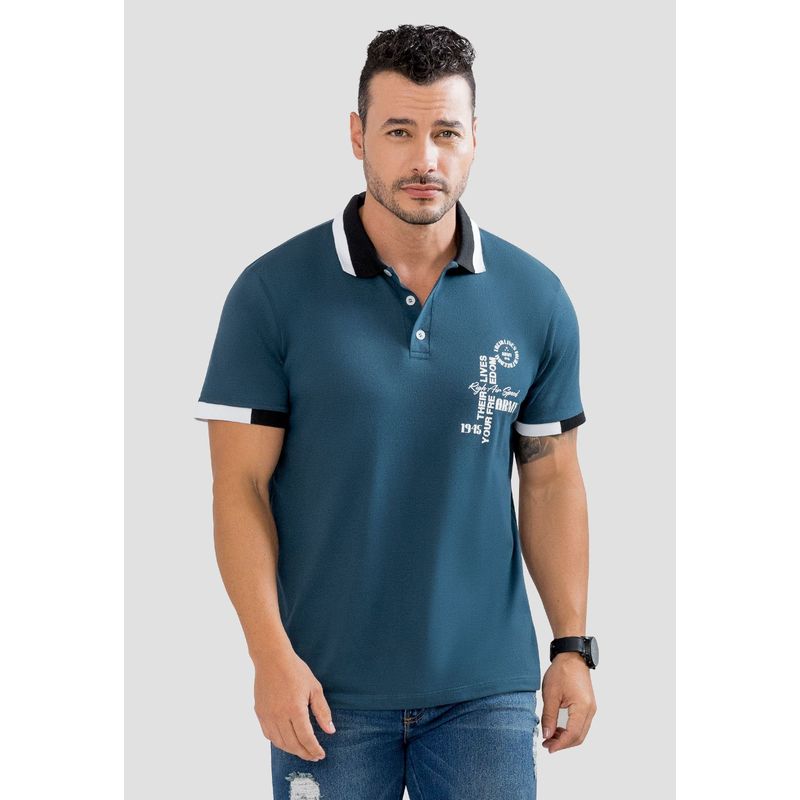 MARKETING PERSONAL - Polo Hombre Azul Mp 104126