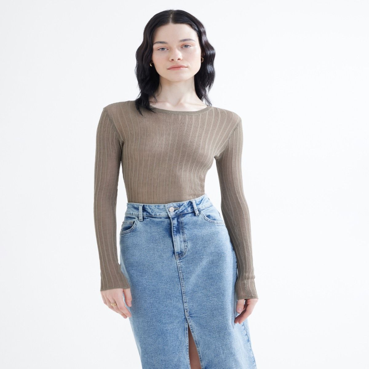 SEVEN SEVEN - Camiseta Para Mujer Manga Larga Color Verde  Marca Seven Seven #28095591