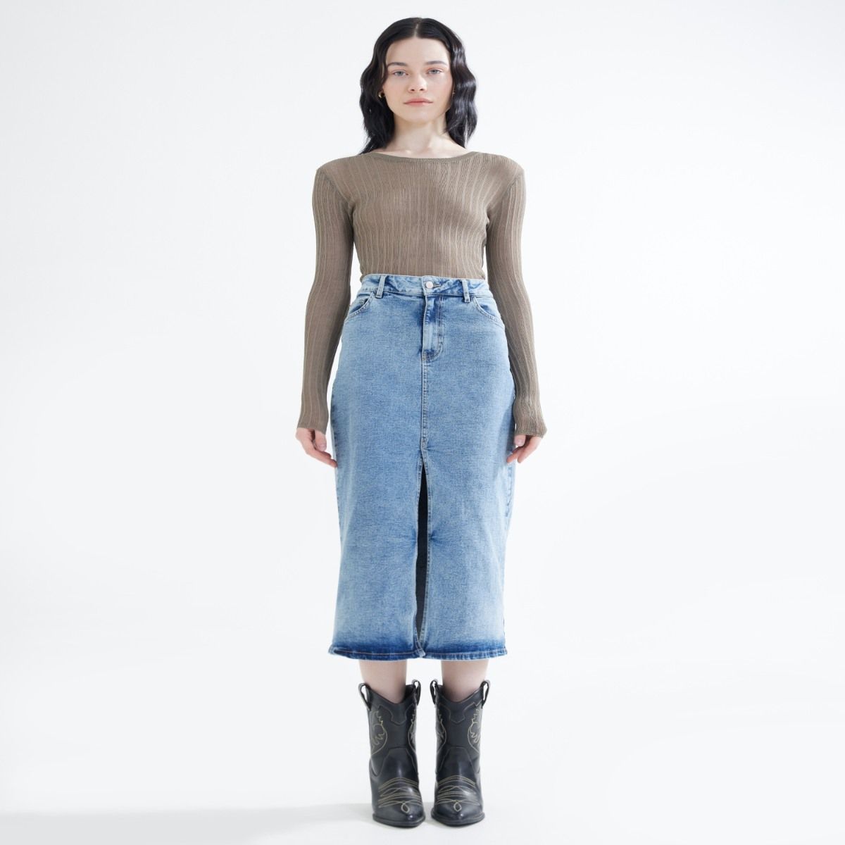 SEVEN SEVEN - Camiseta Para Mujer Manga Larga Color Verde  Marca Seven Seven #28095591