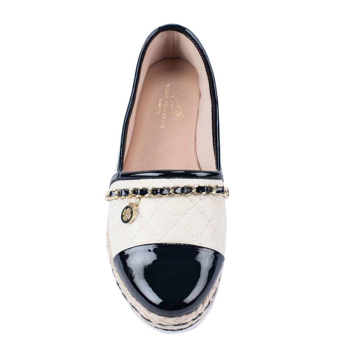 MARIO HERNANDEZ - Baletas yute chia blanco negro julia