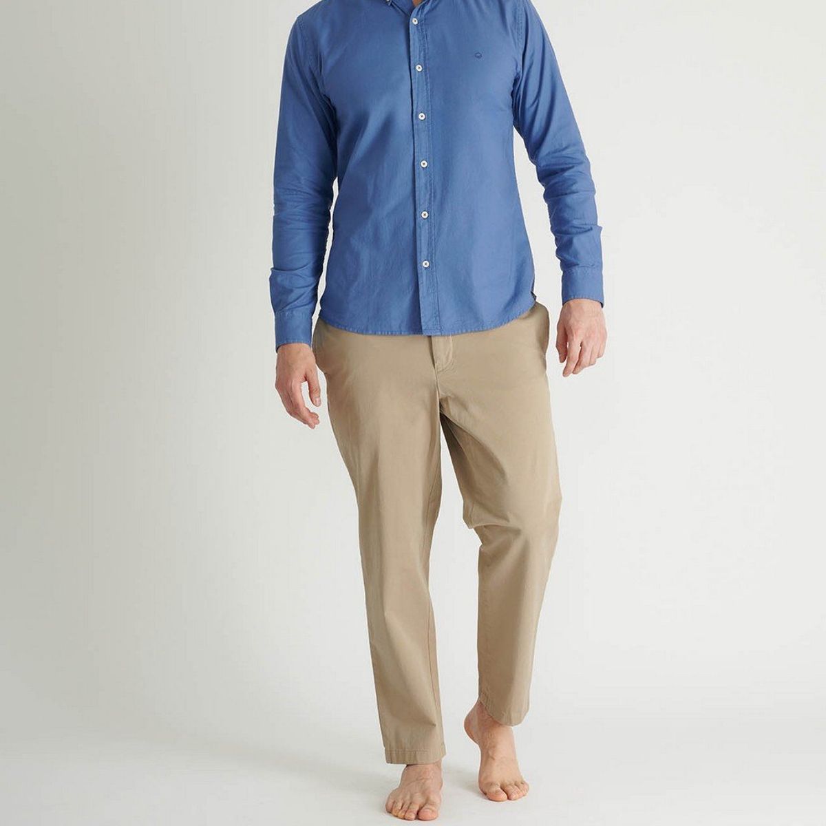 NO DRAMA - Camisa oxford manga larga NO DRAMA Azul MNHCOXFORDBLU