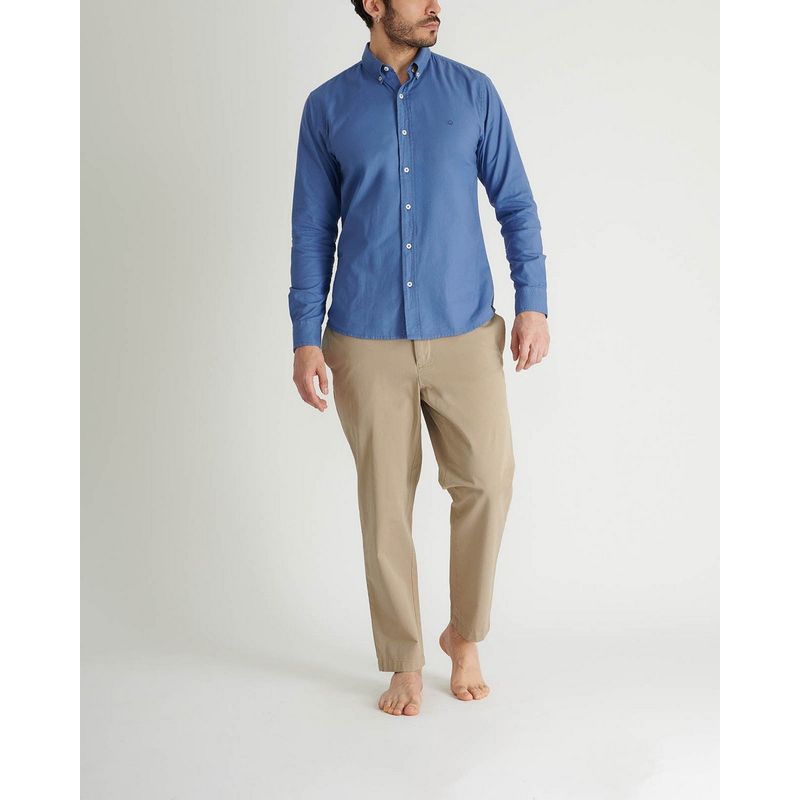 NO DRAMA - Camisa oxford manga larga NO DRAMA Azul MNHCOXFORDBLU
