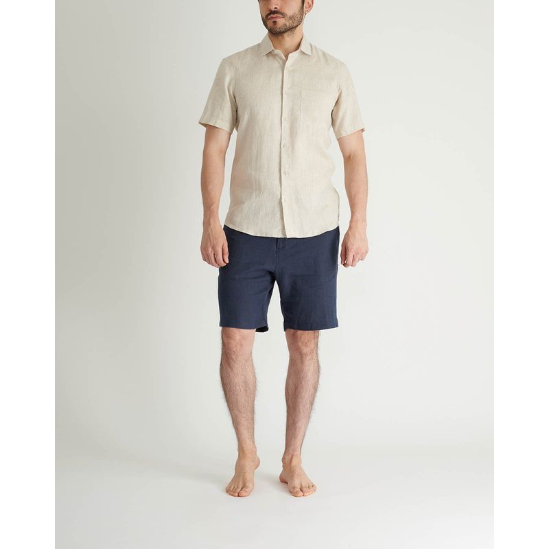 VOIE - Camisa de lino manga corta VOIE Beige CAMLICORTBEIGE