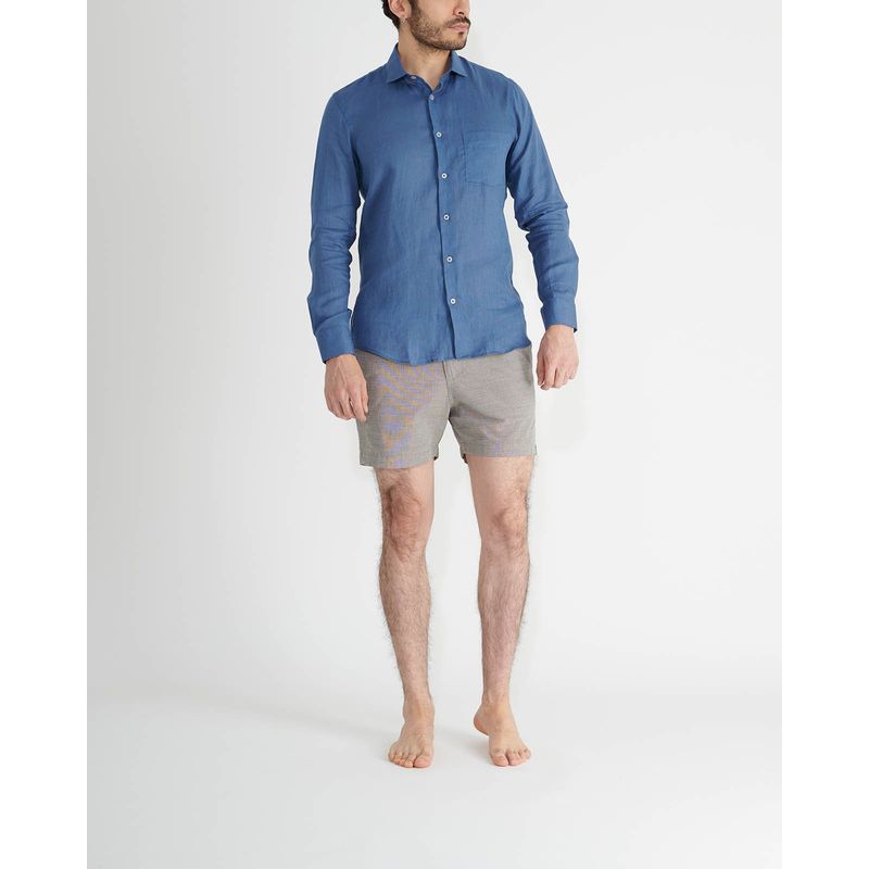 VOIE - Camisa de lino manga larga VOIE Azul CAMLINLARBLUE