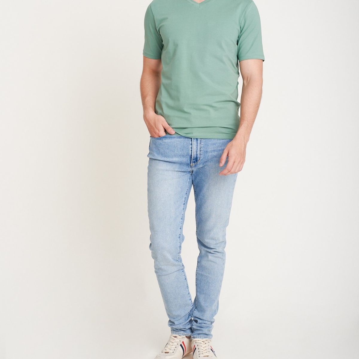 NO DRAMA - Camiseta cuello v NO DRAMA Verde CAMICUEVVER