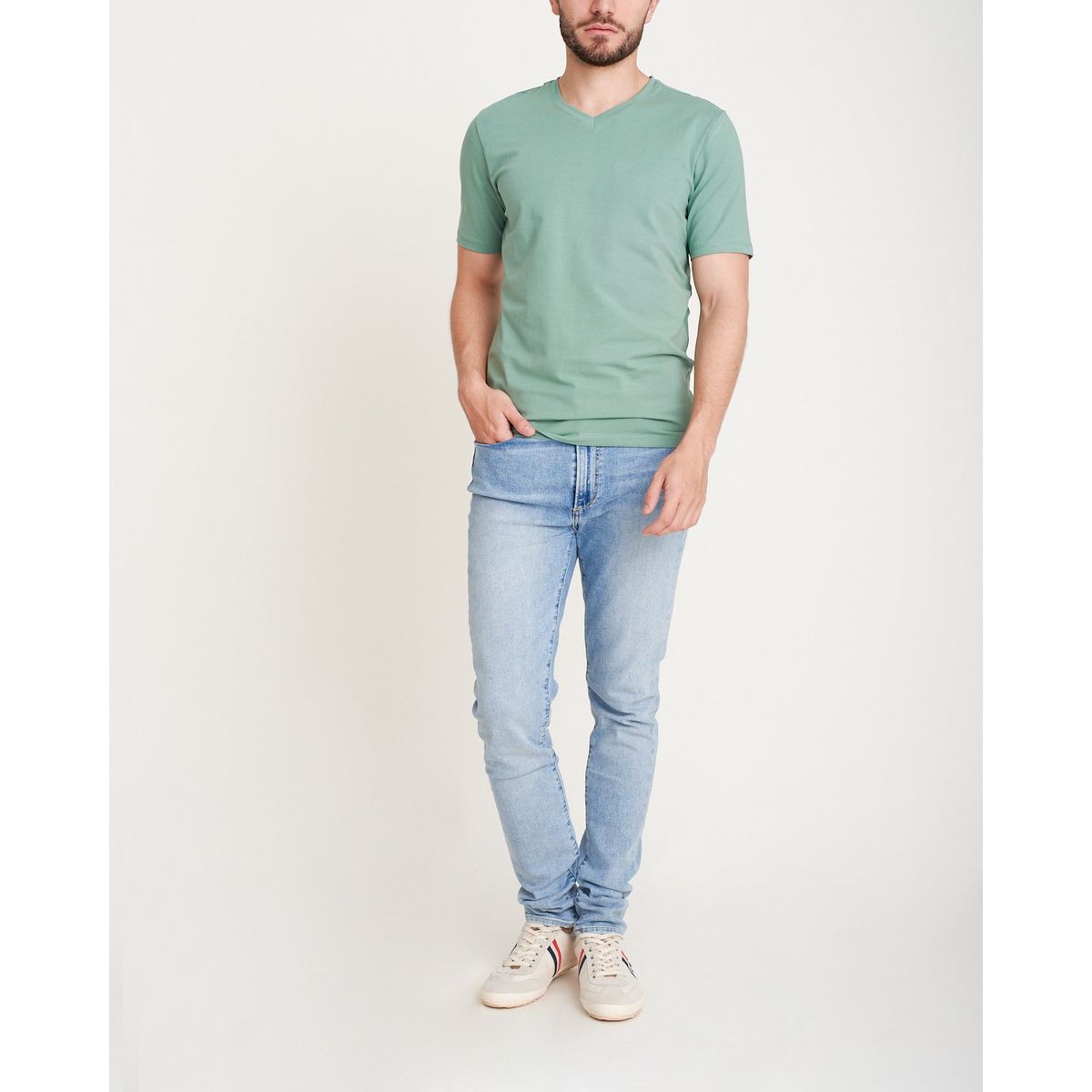 NO DRAMA - Camiseta cuello v NO DRAMA Verde CAMICUEVVER