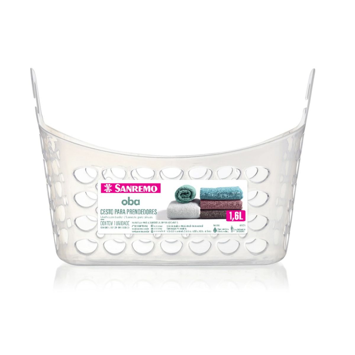 SANREMO - CANASTO PINZA ROPA PLASTICO SANREMO 16L