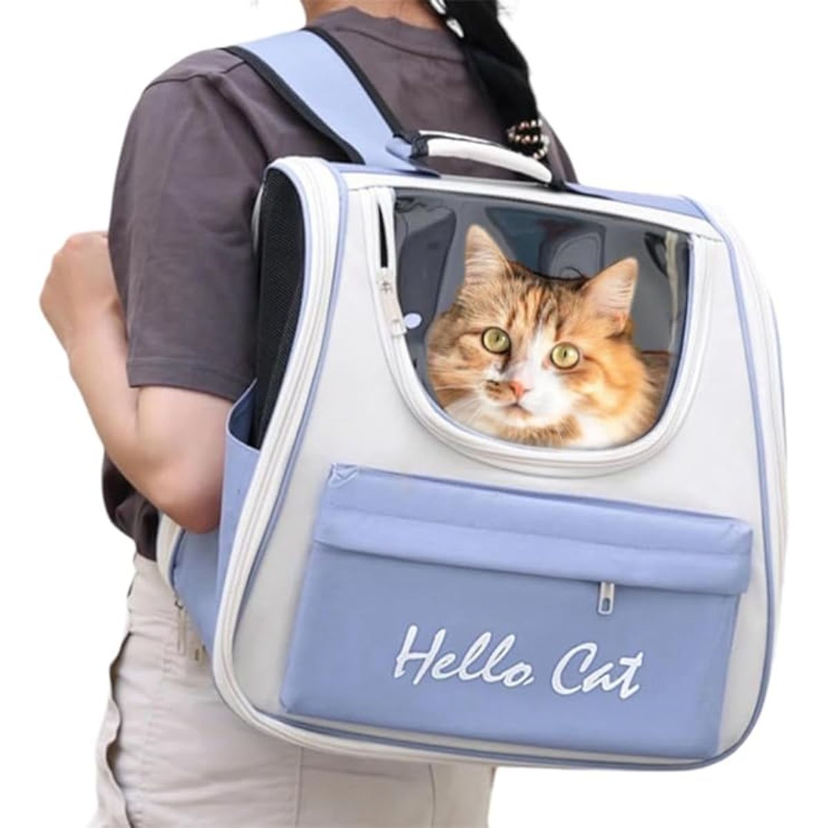 GENERICO - Mochila Transportadora Gatos Hello Cat 15 libras