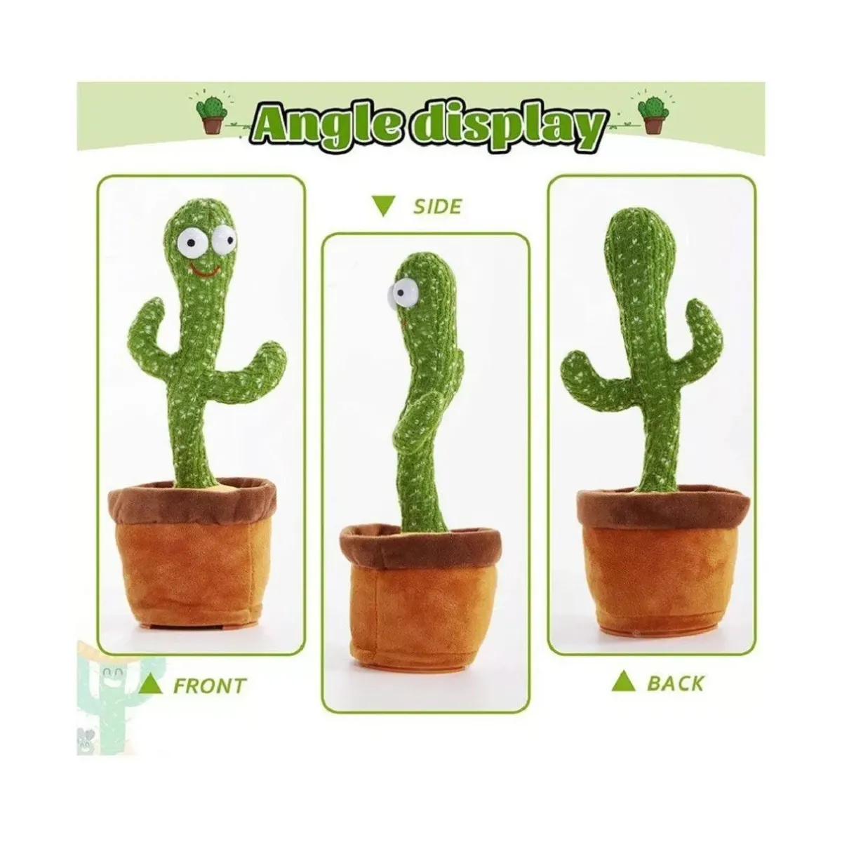 AFM - Cactus Bailarín Recargable Usb Canta Imita Voz Juguete Bebé