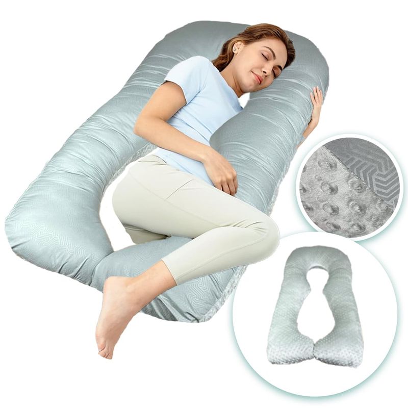 BOOGY - Cojin almohada embarazo cuerpo entero soporte beige