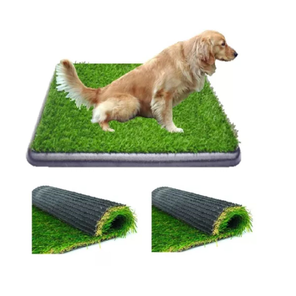 HALLY PET - Tapete entrenador Grande con grama + 2 repuestos grama