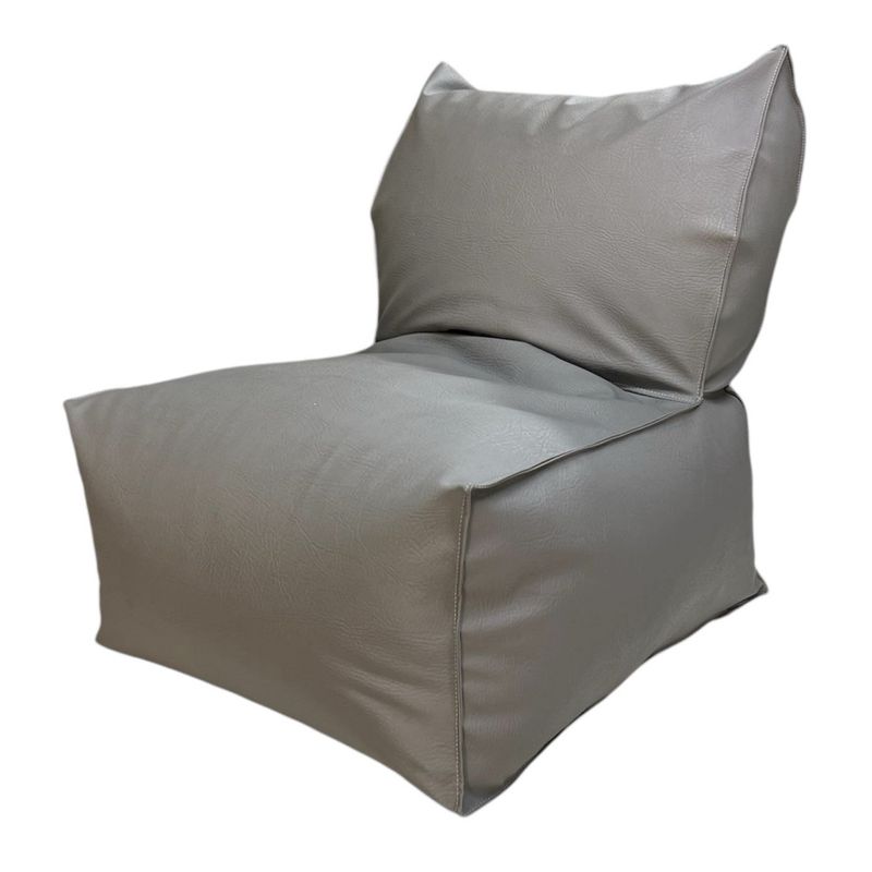 DORMIPUFF - Puff Silla Eco-Cuero Gris  impermeable Elegante