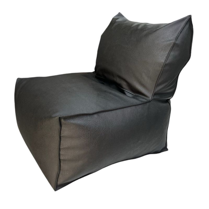 DORMIPUFF - Puff Silla Eco-Cuero Negro  impermeable Elegante