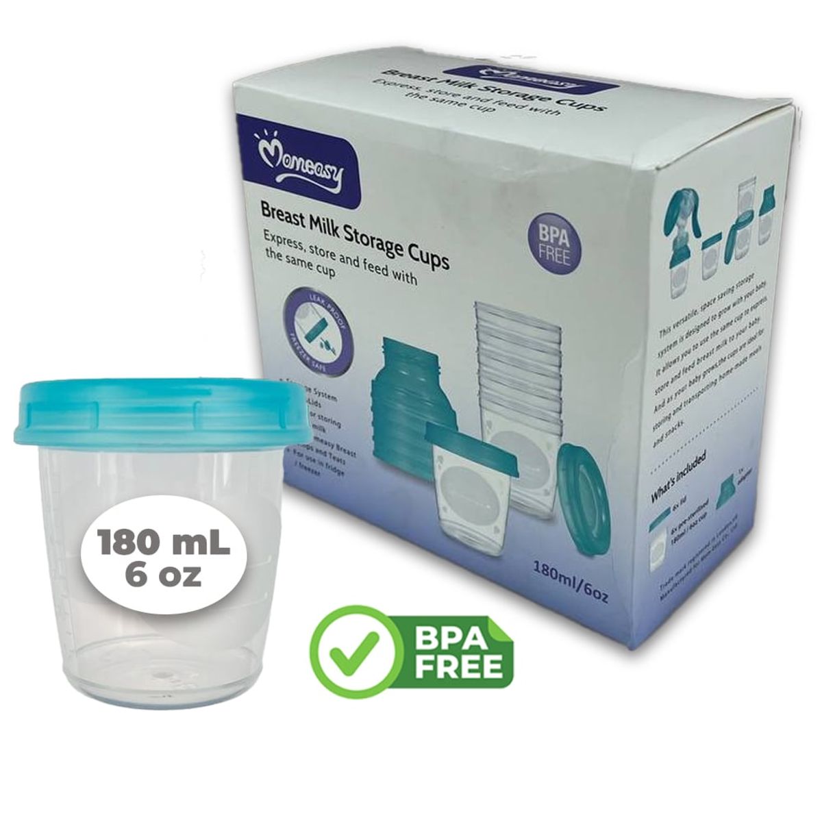GENERICO - Tarros vasos recolectores de leche materna 6 oz x 6 und