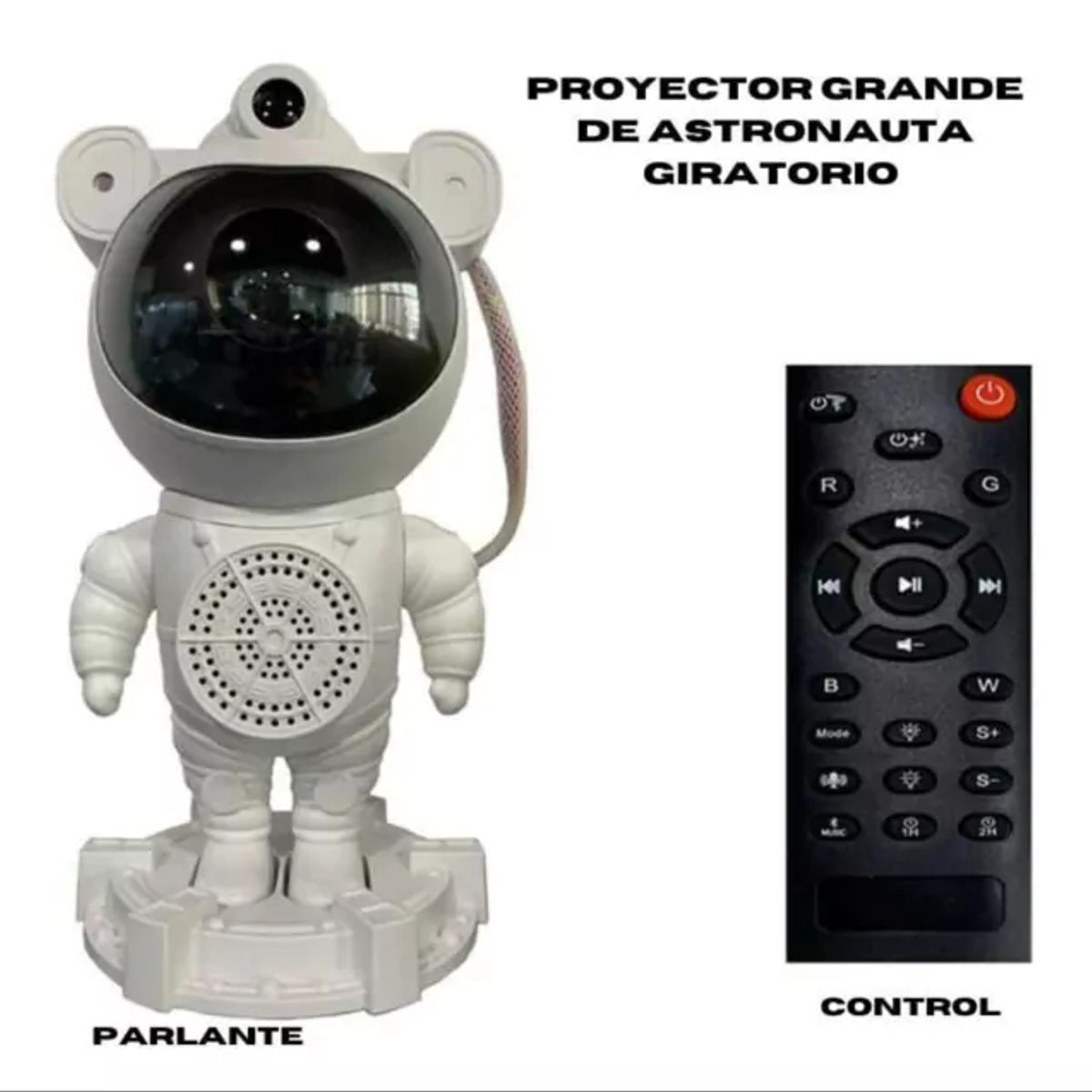 GENERICO - Parlante y Proyector de Galaxias Rgb Led Astronauta
