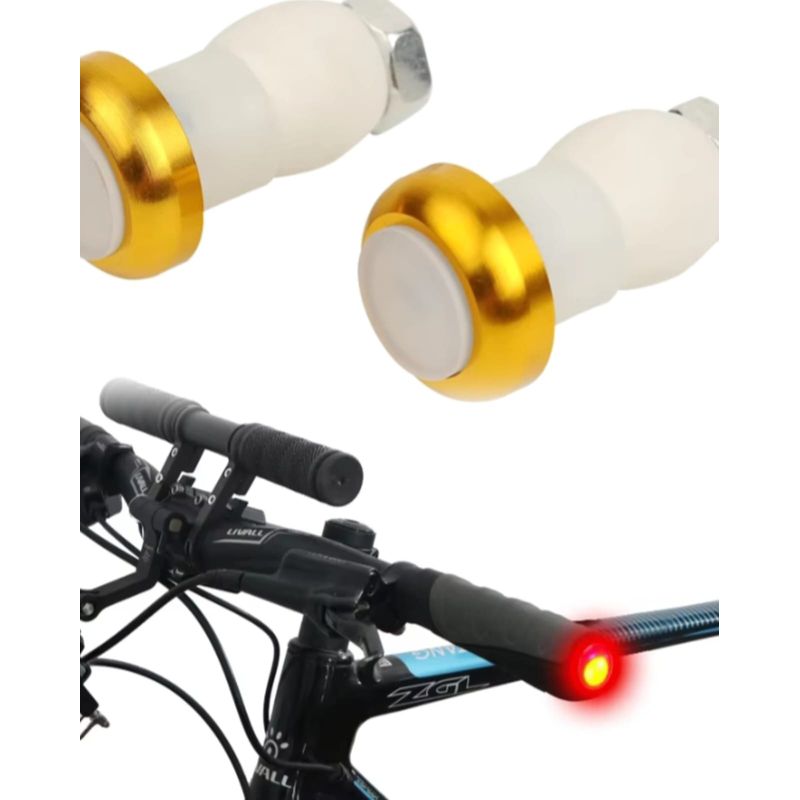 UNIVERSAL - PAR TAPONES LED PARA MANILLAR DE BICICLETA CON LUZ LED ROJA