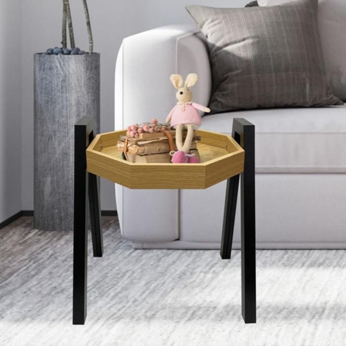 DIMATEX LEON - Mesa Auxiliar Octogonal Sala Decorativa Moderna Refoviedo