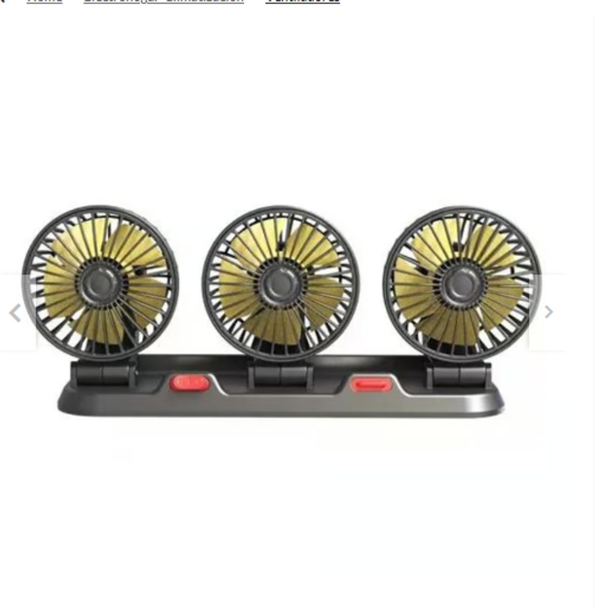 GENERICO - Ventilador Para Carro De Tres Cabezales Rotación Libre - 12v