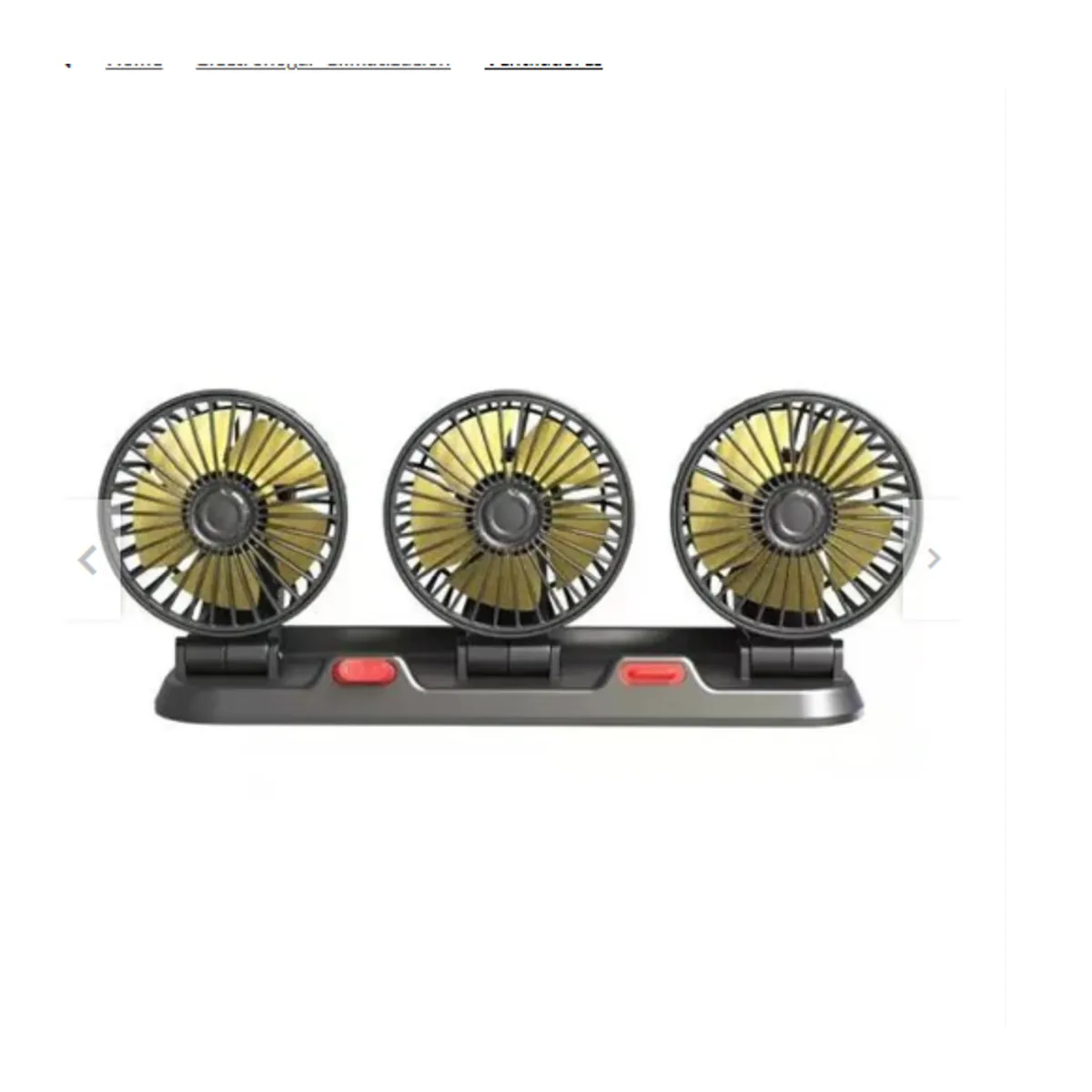 GENERICO - Ventilador Para Carro De Tres Cabezales Rotación Libre - 12v