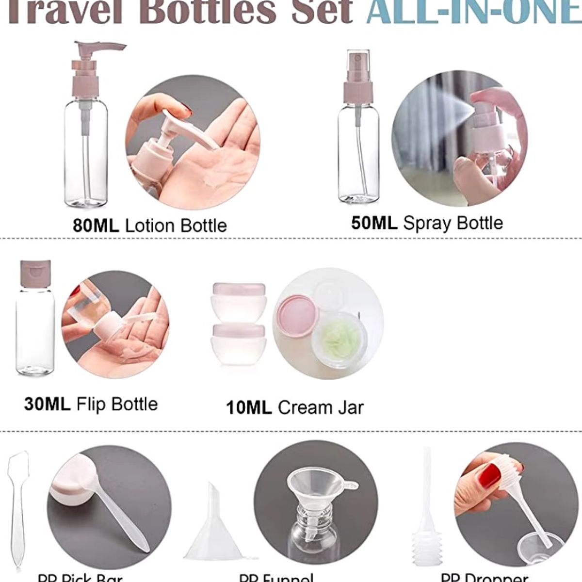 GENERICO - Set De Botellas Envase Cremas Shampoo Spray Viaje Portatiles
