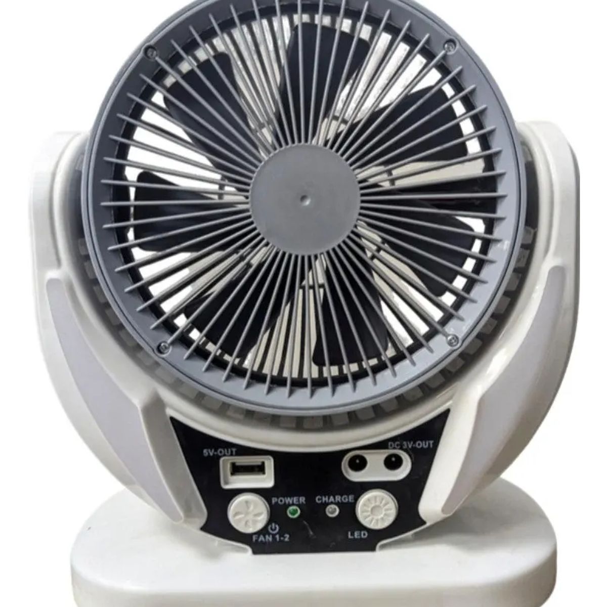 GENERICO - Ventilador Panel Solar 2 Velocidades Bombilla Luz Emergencia