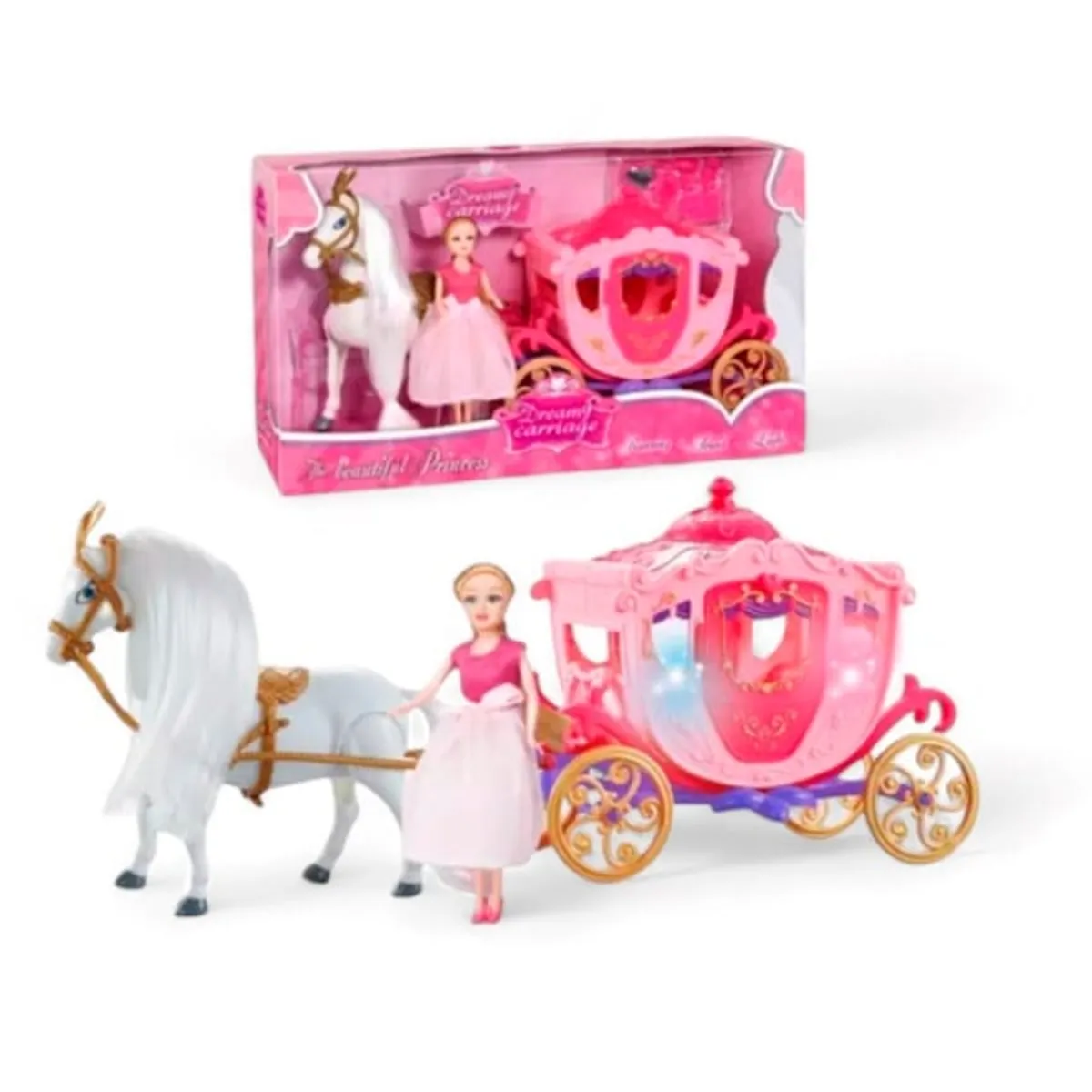 GENERICO - MUÑECA PRINCESA CON CARRUAJE