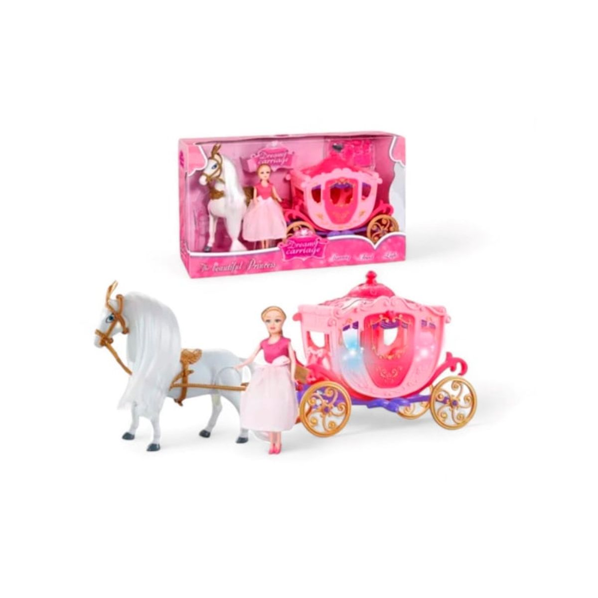 GENERICO - MUÑECA PRINCESA CON CARRUAJE