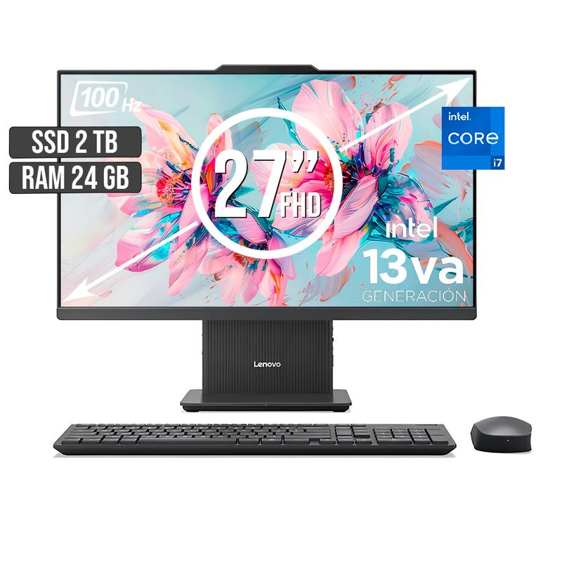 LENOVO - TODO EN UNO LENOVO INTEL CORE I7-13620H SSD 2TB RAM 24GB LED 27 FHD 100Hz