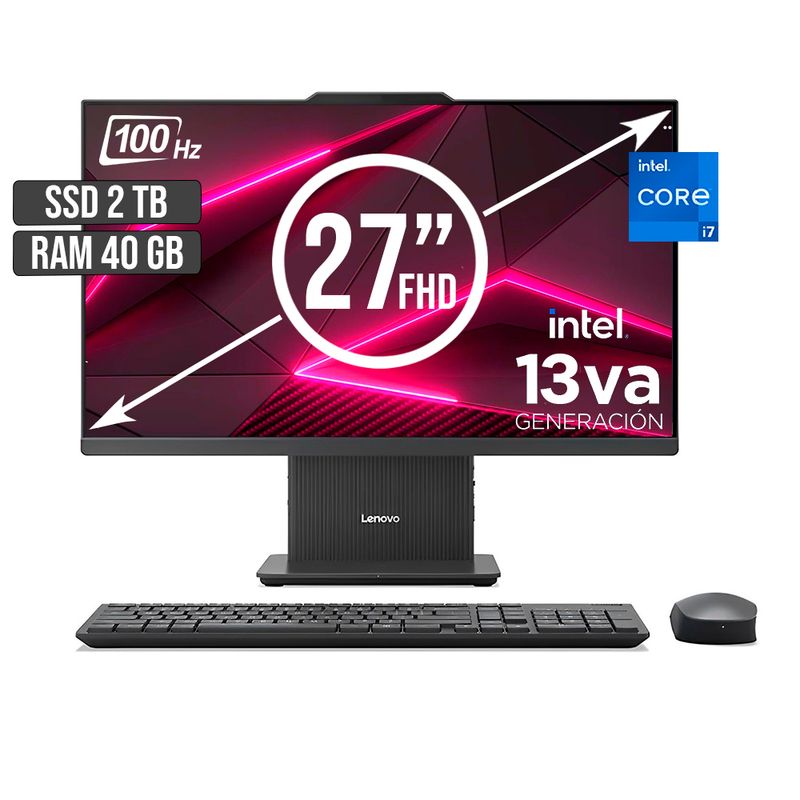 LENOVO - TODO EN UNO LENOVO INTEL CORE I7-13620H SSD 2TB RAM 40GB LED 27 FHD 100Hz