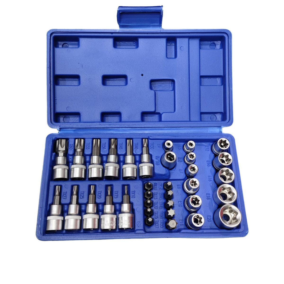 COPAPEL - Juego De Copas Torx 34 piezas 1/4" y 3/8"