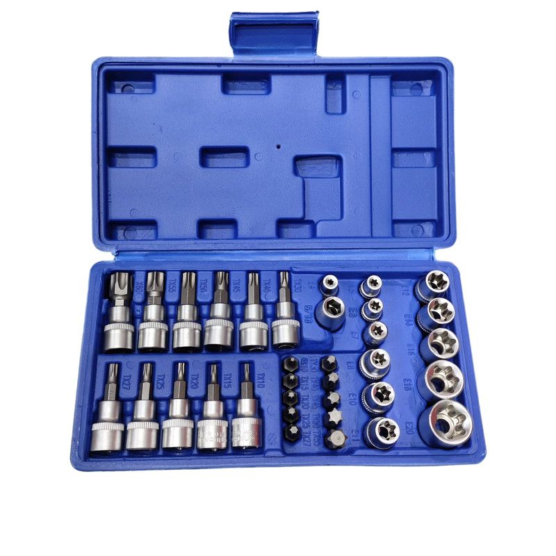 COPAPEL - Juego De Copas Torx 34 piezas 1/4" y 3/8"