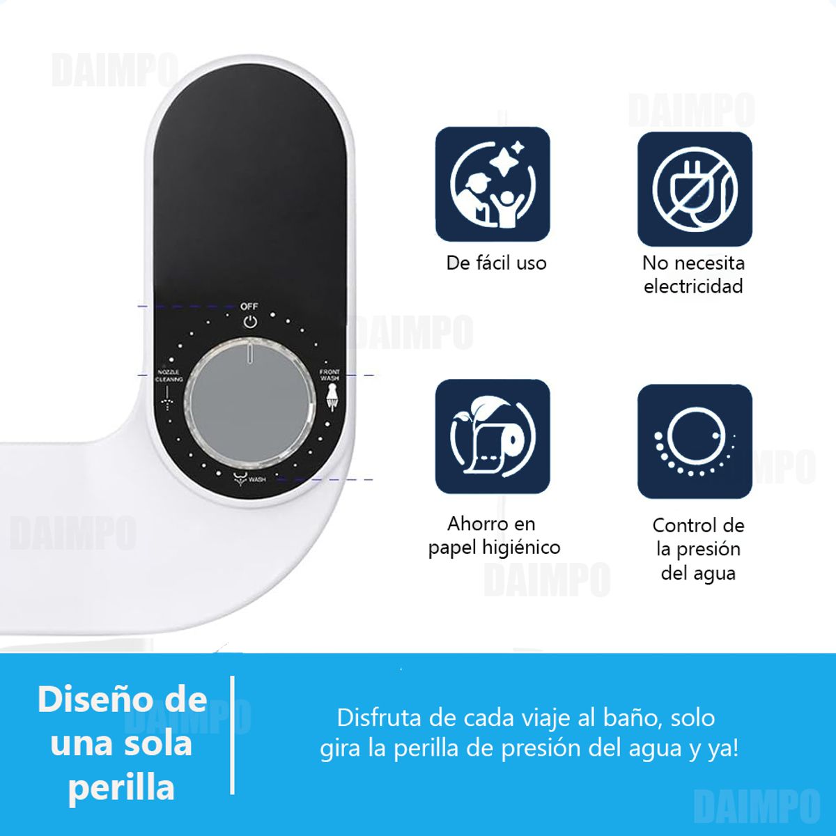 BIDETCO - Bide Ultradelgado Elegante Para Inodoro Boquilla Doble Bidet