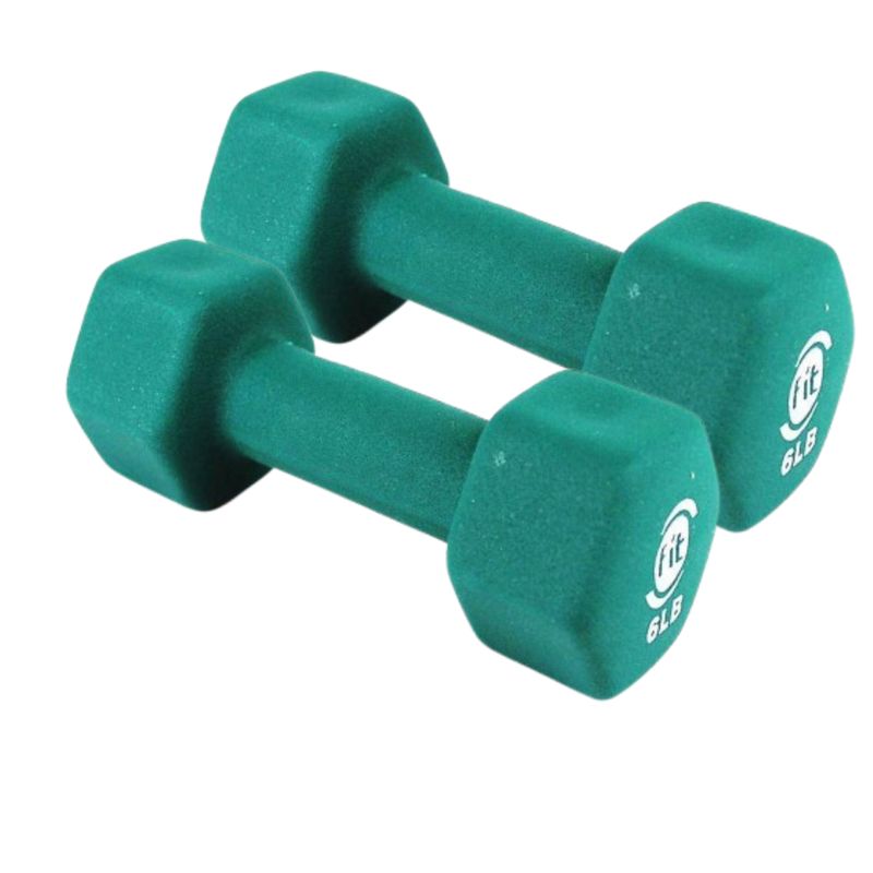SPORTFITNESS - Par Mancuerna Neopreno 6 Lb Verde Sportfitness