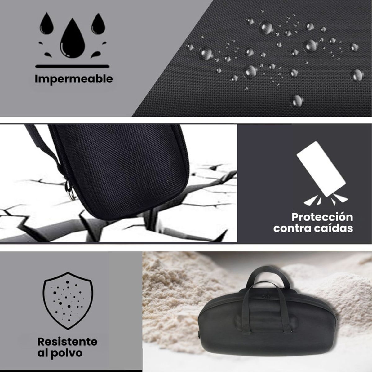 GENERICO - Estuche Rigido Boombox 2 - 3 Forro Para Colgar Y Transportar