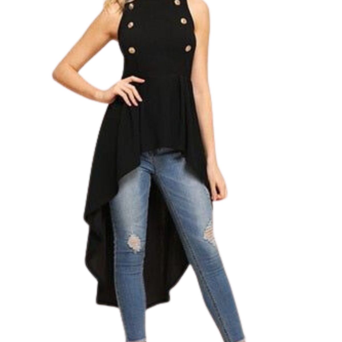 NEGRELI - BLUSA COLA DE PATO CON BOTONES REF-2017