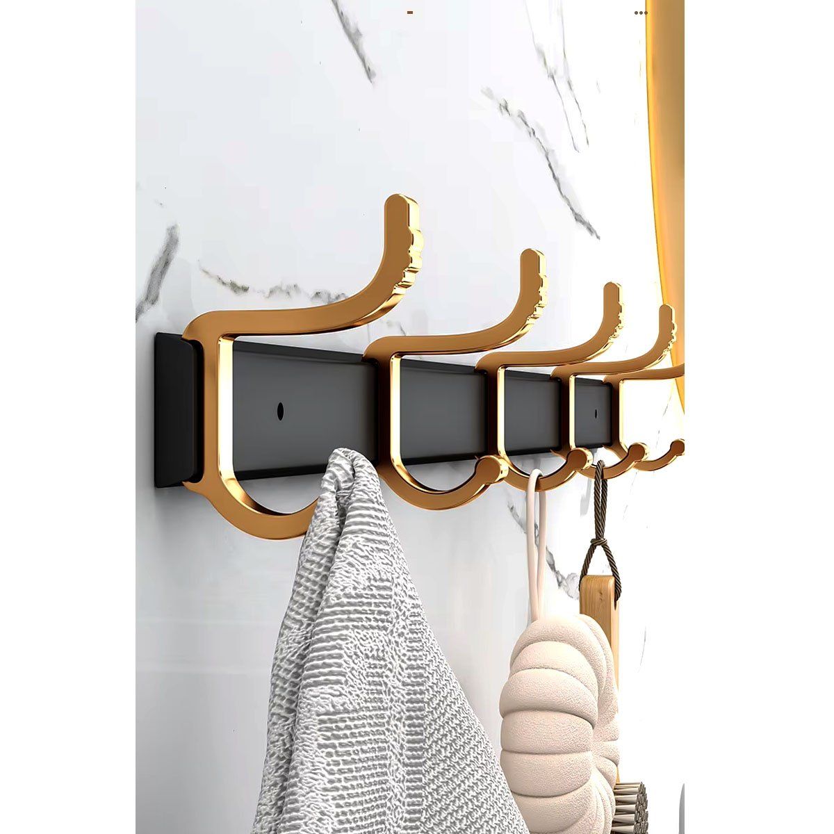 GENERICO - Soporte Perchero Multiusos Ganchos Moviles Baño Puerta
