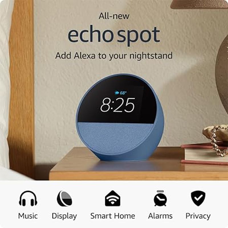 AMAZON - Amazon Echo Spot Bocina Inteligente 2024 Color Azul Acero
