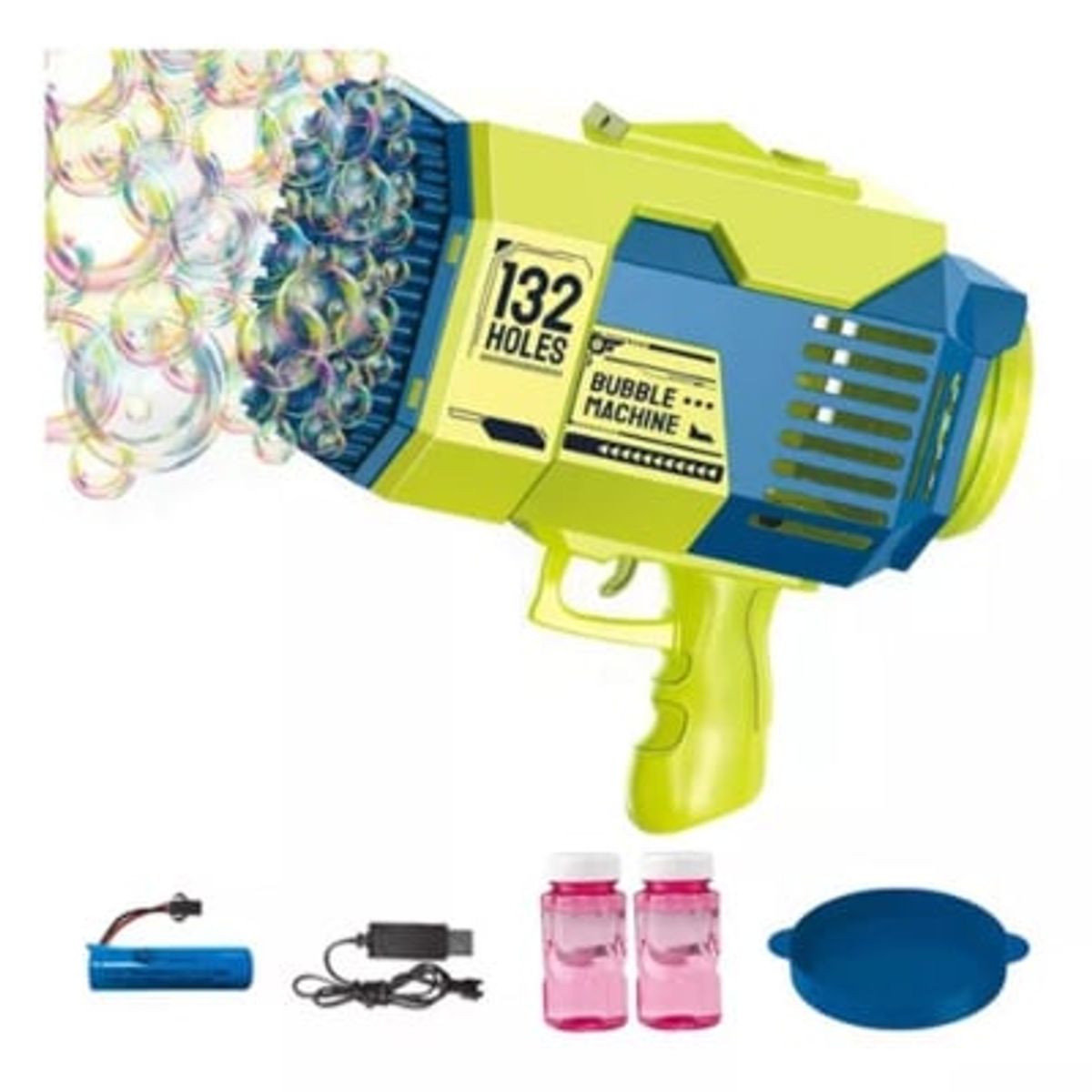 GENERICO - Pistola De Burbujas Electrica De 132 Agujeros Recargable