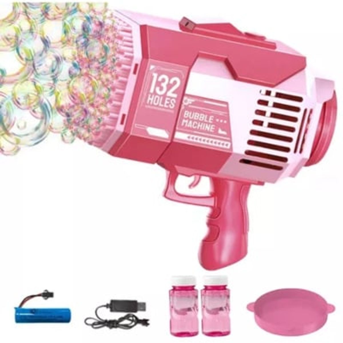 GENERICO - Pistola De Burbujas Electrica De 132 Agujeros Recargable