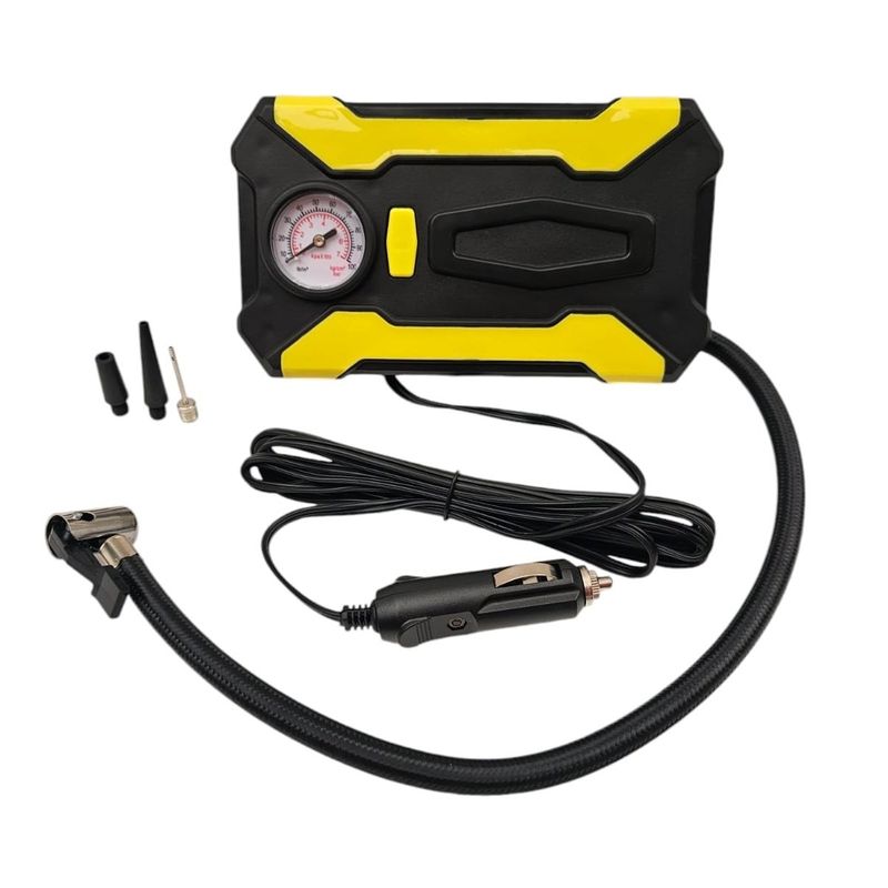 GENERAL - Compresor Inflador Aire Carro 150 Psi 120W Luz Emergencia SC