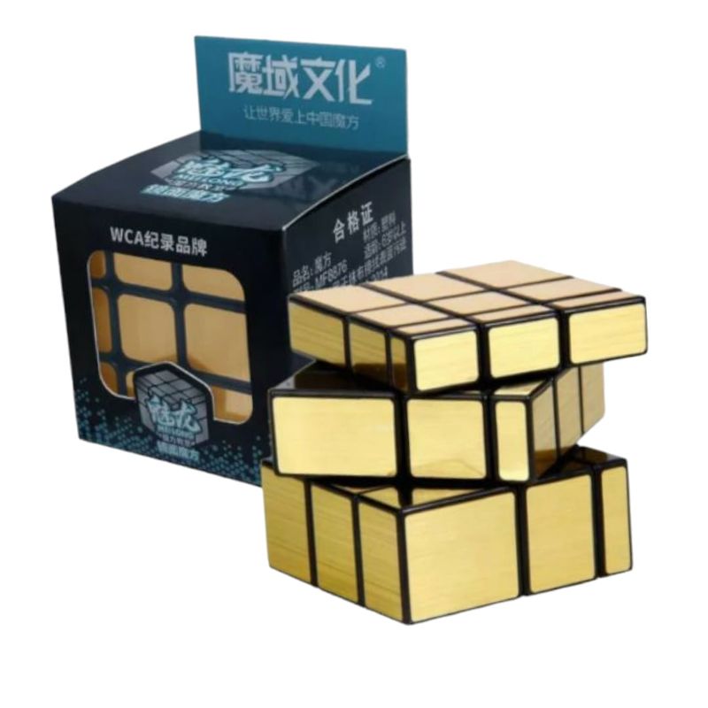 MOYU - Cubo Rubik 3x3 Moyu Meilong Mirror Espejo Dorado