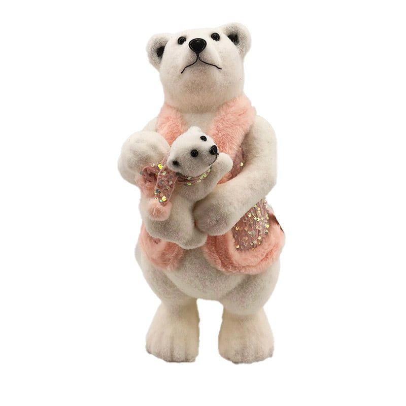 BURICA - OSO 25X29X50CM CON OSO BEBE ROSADO