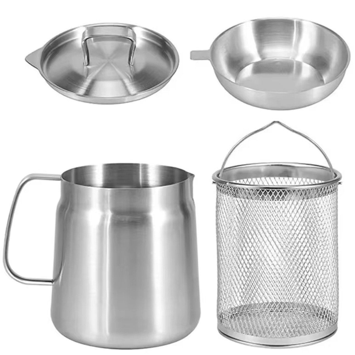 GENERICO - Olla Para Freír Con Cesta Coladora Mini Freidora De Estufa