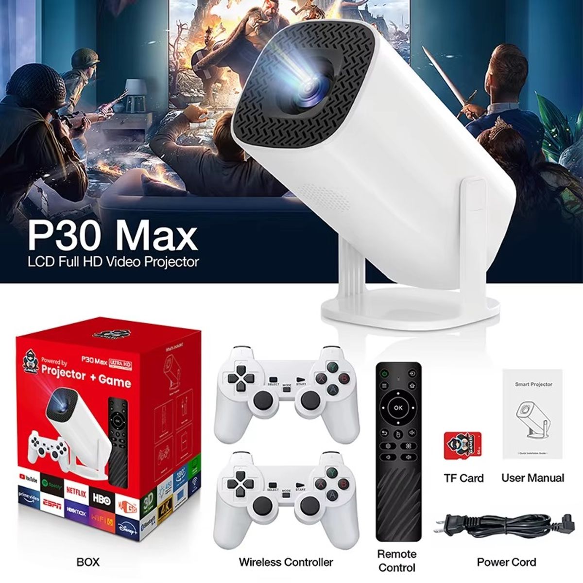 GENERICO - PROJECTOR CONSOLA VIDEO JUEGOS P30MAX