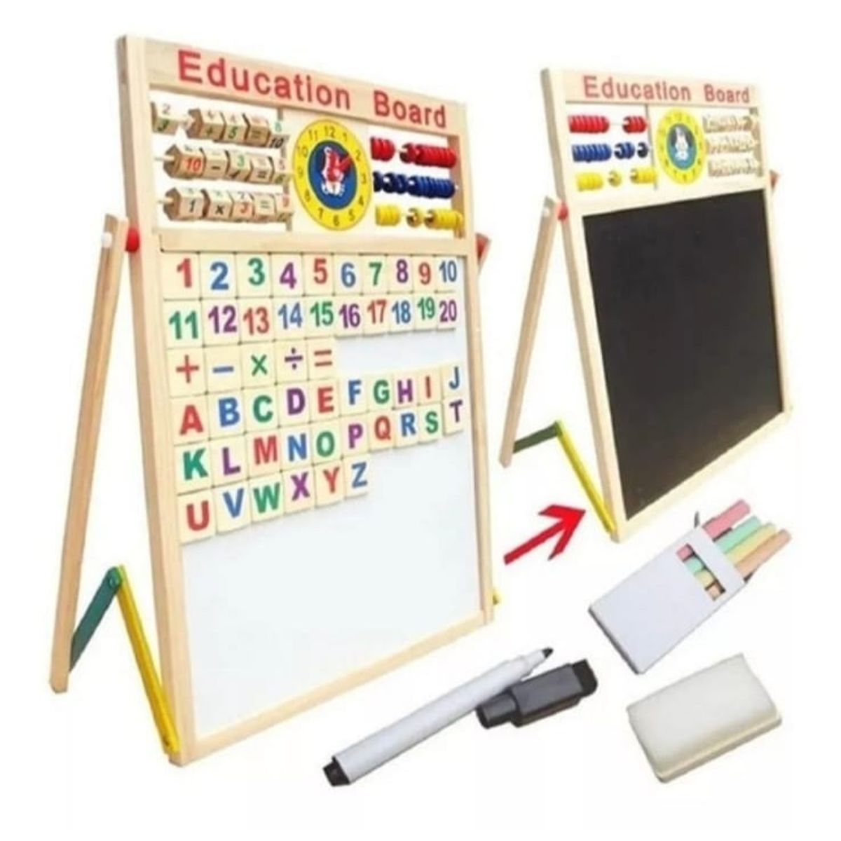 GENERICO - Tablero Didáctico Doble Cara Magnético Juguete Para Niños