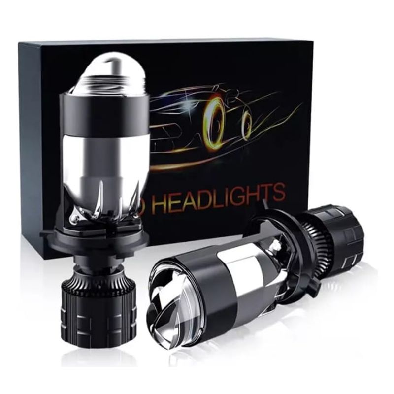 UNIVERSAL - 1 Bombillo Led H4 Proyector Doble Lupa Carro Moto Alta/baja