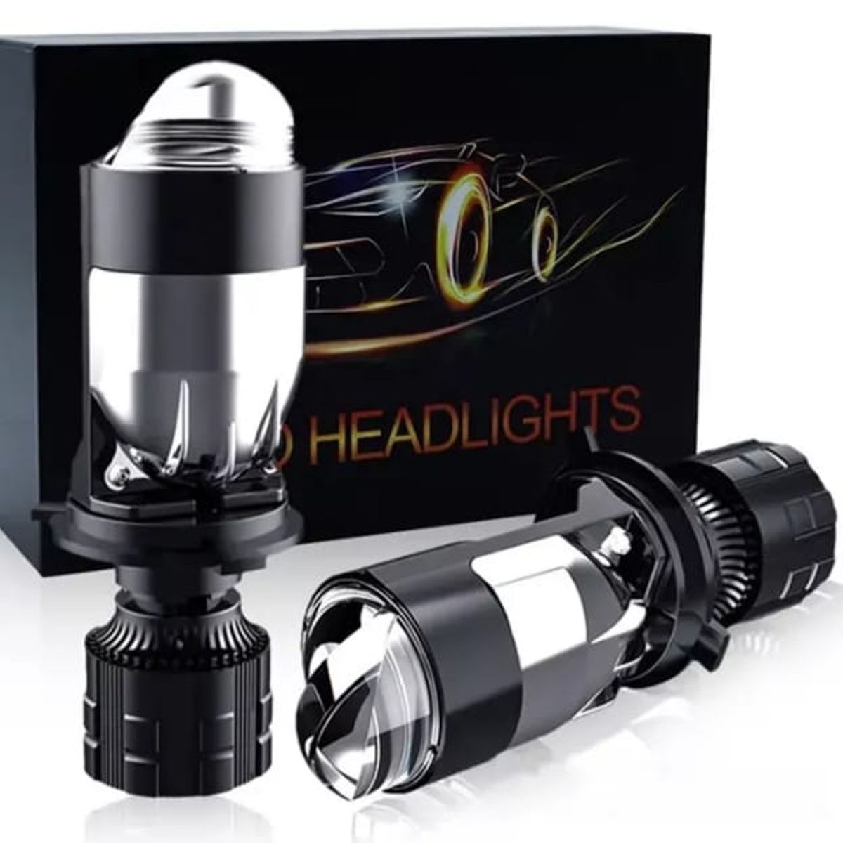 UNIVERSAL - Dos Bombillos Led H4 Proyector Doble Lupa Carro Altasbajas