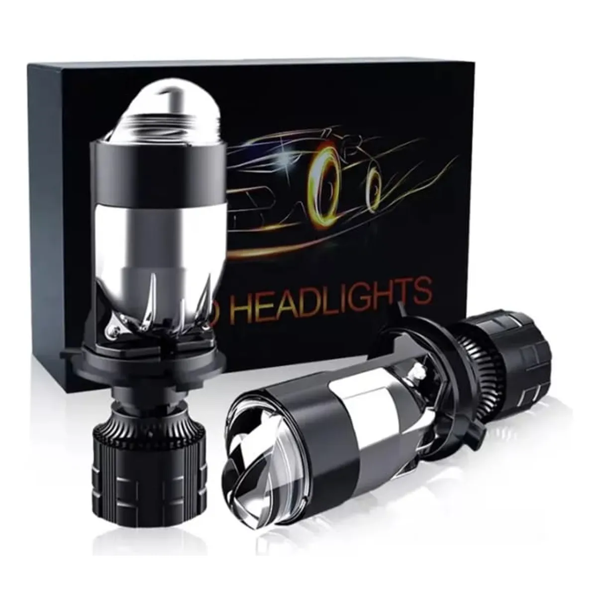 UNIVERSAL - Dos Bombillos Led H4 Proyector Doble Lupa Carro Altasbajas