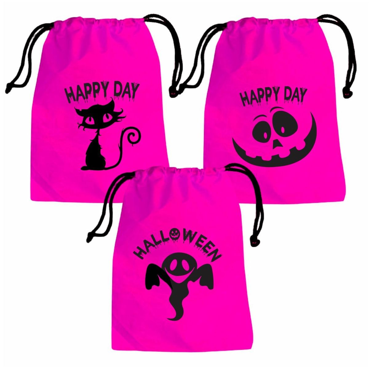 GENERICO - Bolsa De Regalo Para Halloween Dulces X 3 Unidades Fucsia